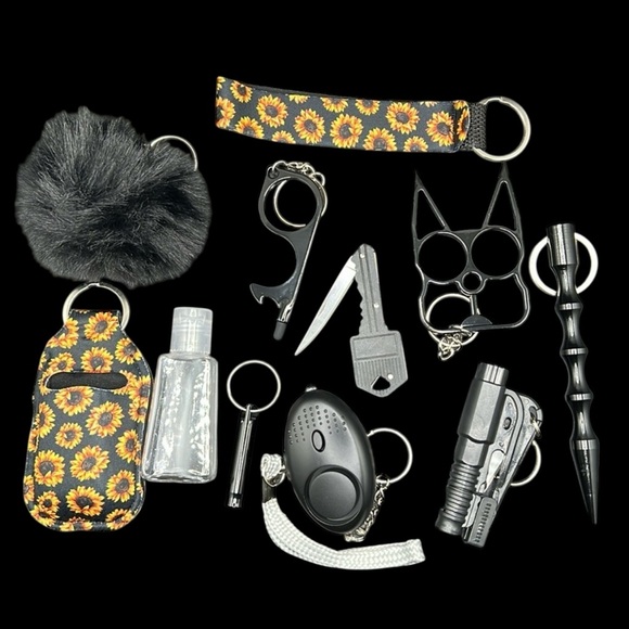 Self Defense Jewelry - HOST PICK New Black 11-Piece Self Defense Keychain w/Kitty Knuckles